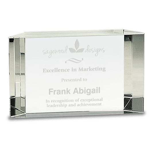 6" x 3 1/2" Clear Crystal Facet Block