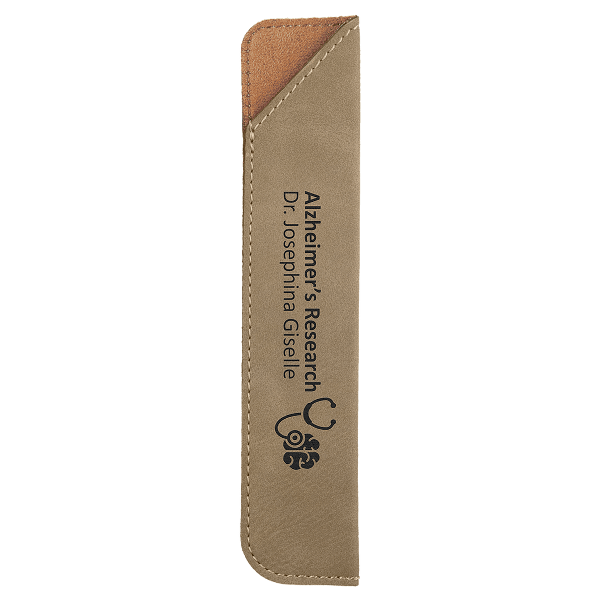 Light Brown 6 1/4" Laserable Leatherette Pen Sleeve