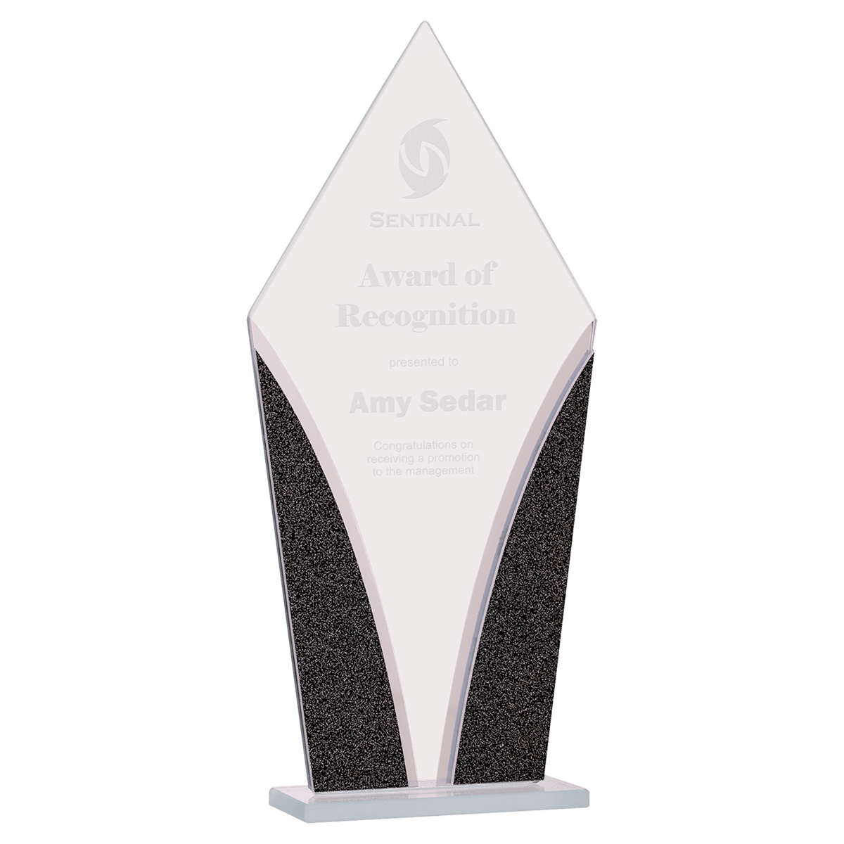 10 1/2" Diamond Designer Glass Award