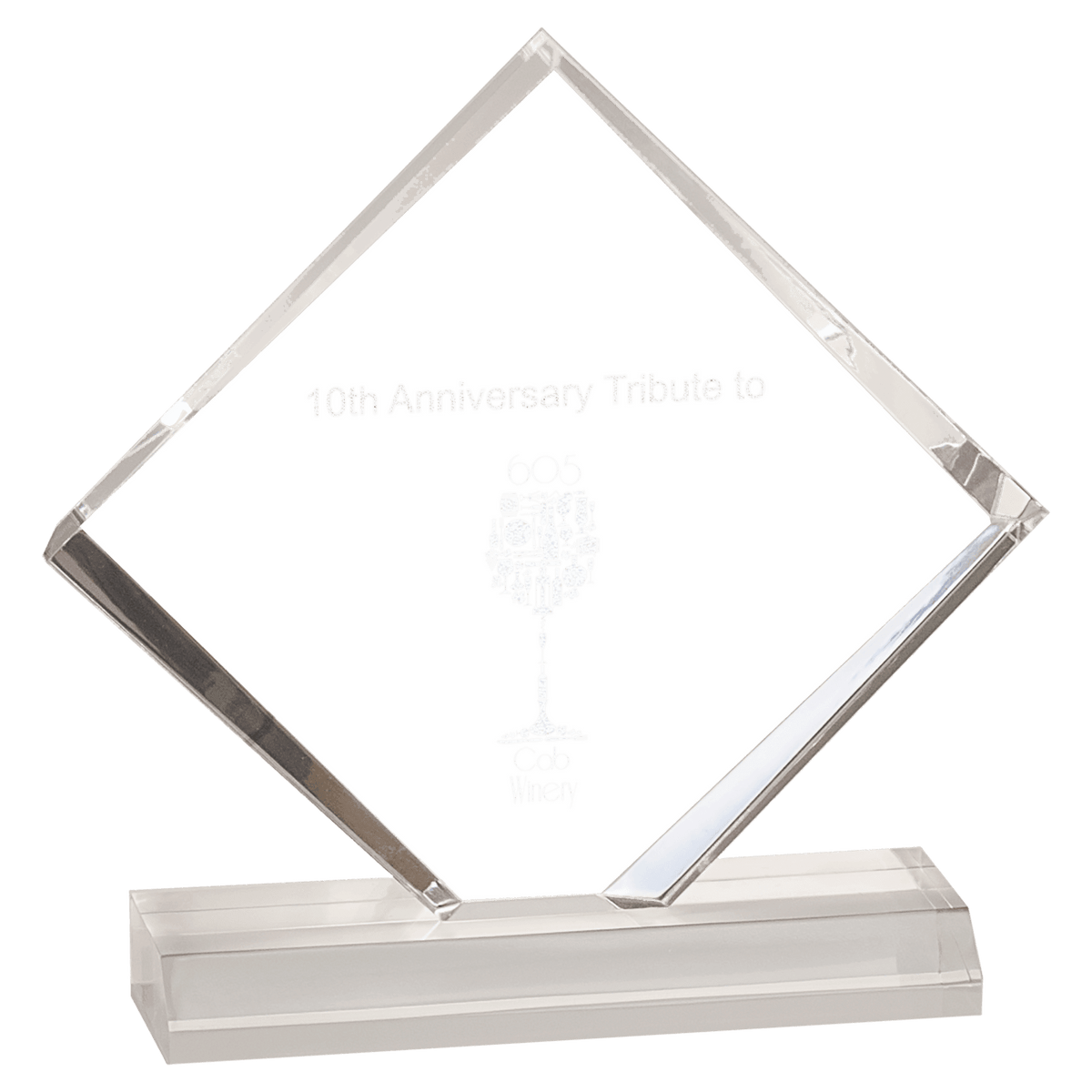 Clear 5" x 5" Diamond Jewel Beveled Acrylic Blank