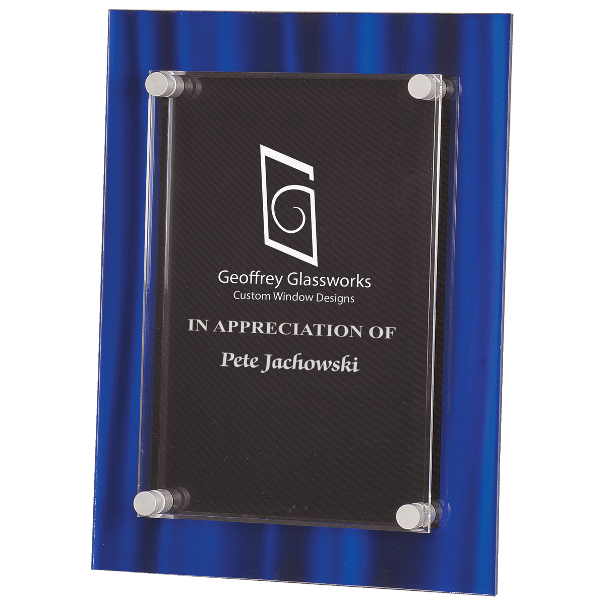 Blue 9" x 12" Velvet Stand-Off Acrylic Plaque