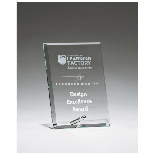 Clear Glass Award with Silver 4" x 6" Plated Easel Post