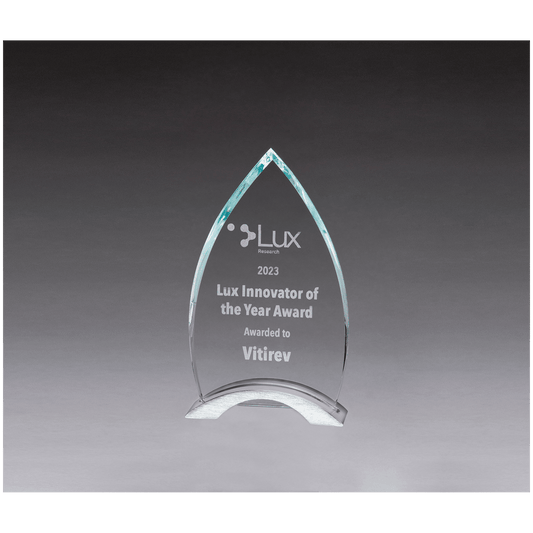4 3/4" x 8" x 3/8" Thick Flame Series Clear Glass Top with Brushed Silver Aluminum Base