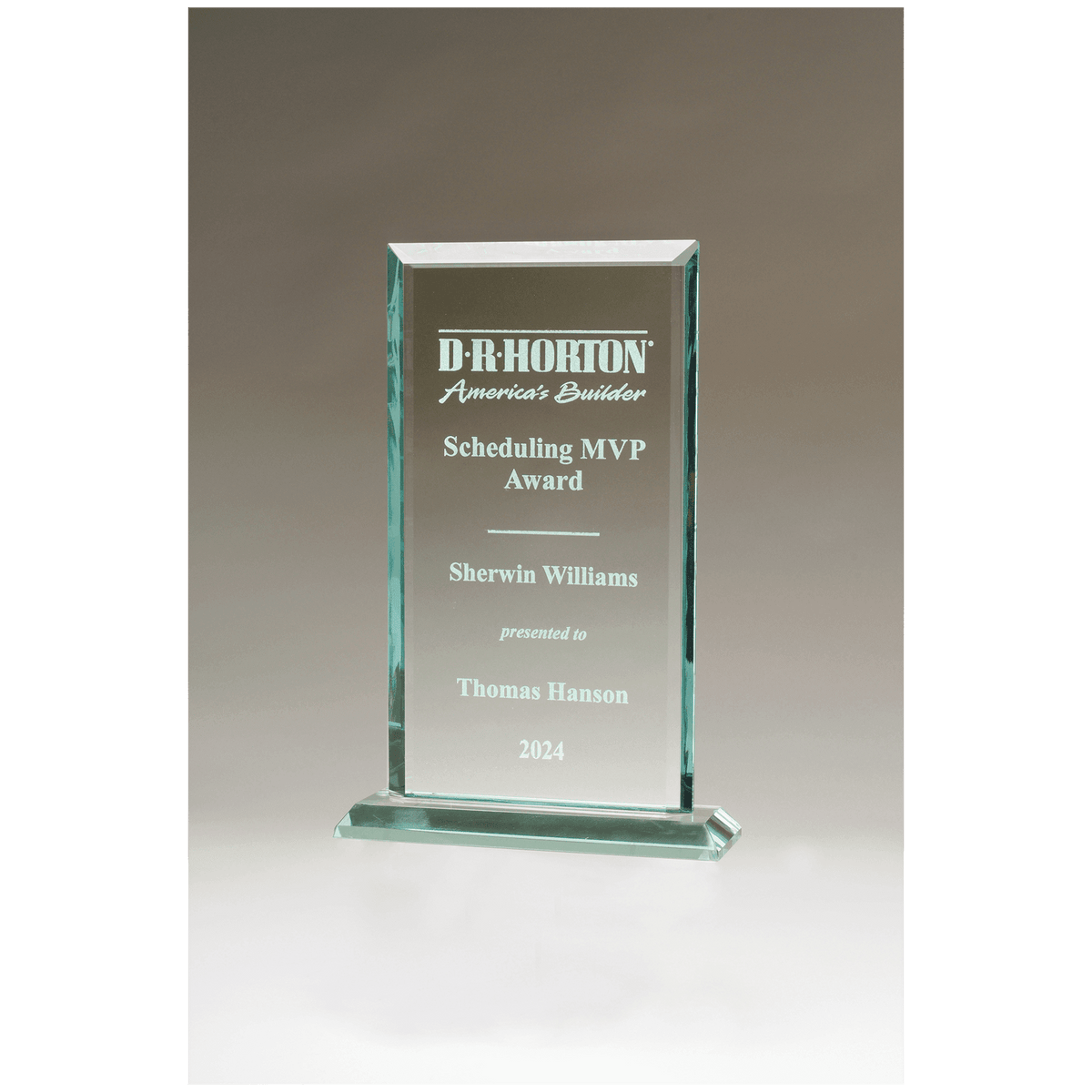 7" x 11" Apex Series Jade Glass Award