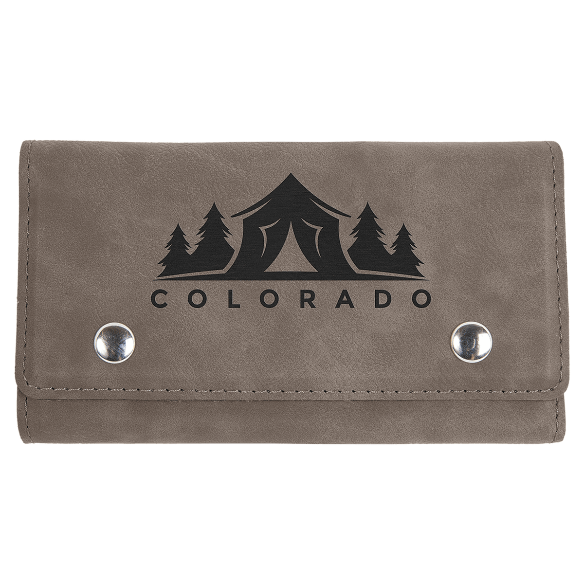 Gray Laserable Leatherette Card & Dice Set