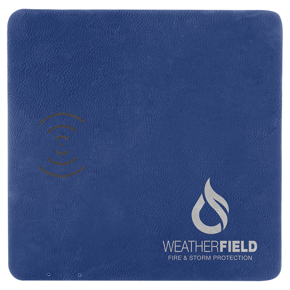 Blue/Silver 8" x 8" Laserable Leatherette Phone Charging Mat