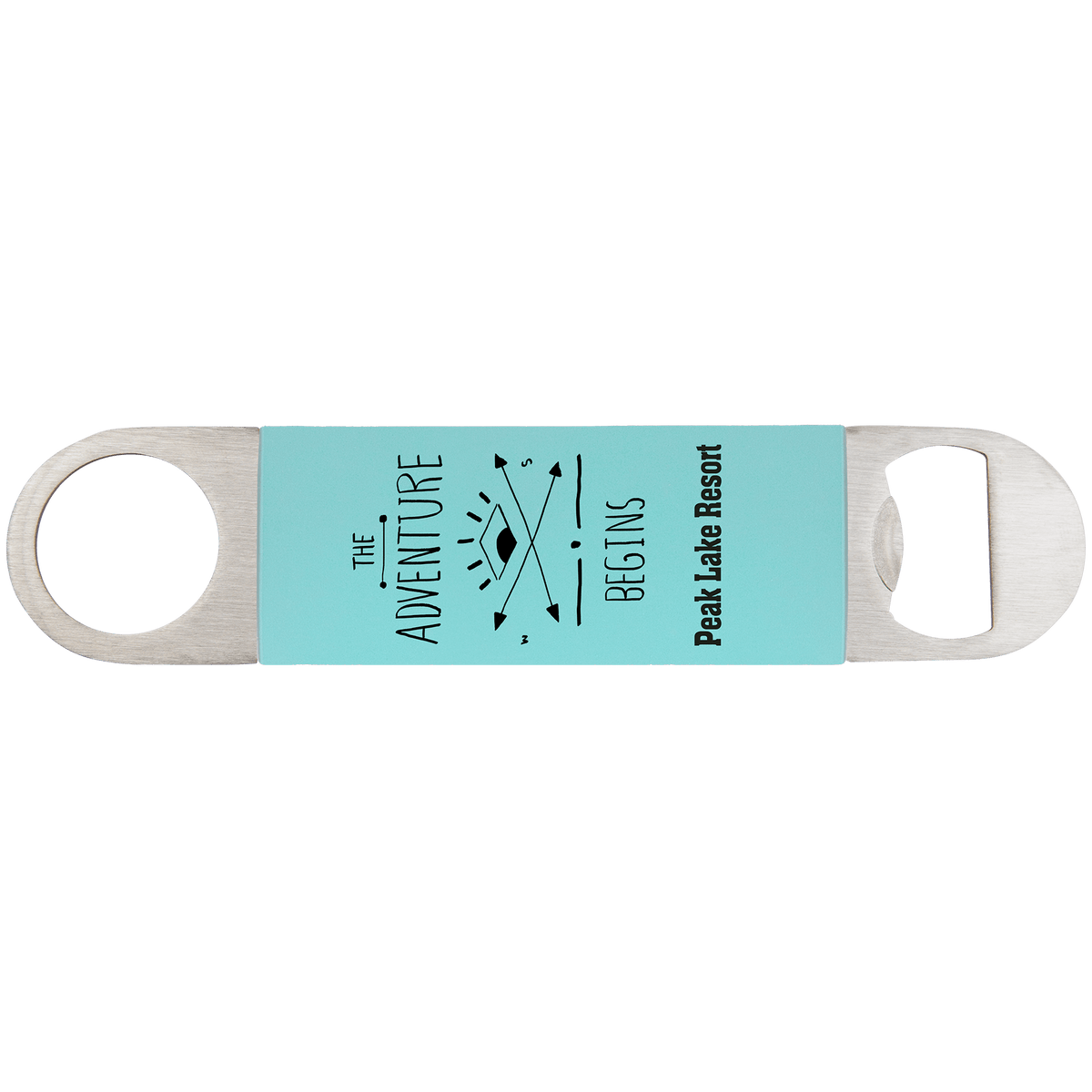 Teal Black 1 1/2" x 7" Bottle Opener with Silicone Grip