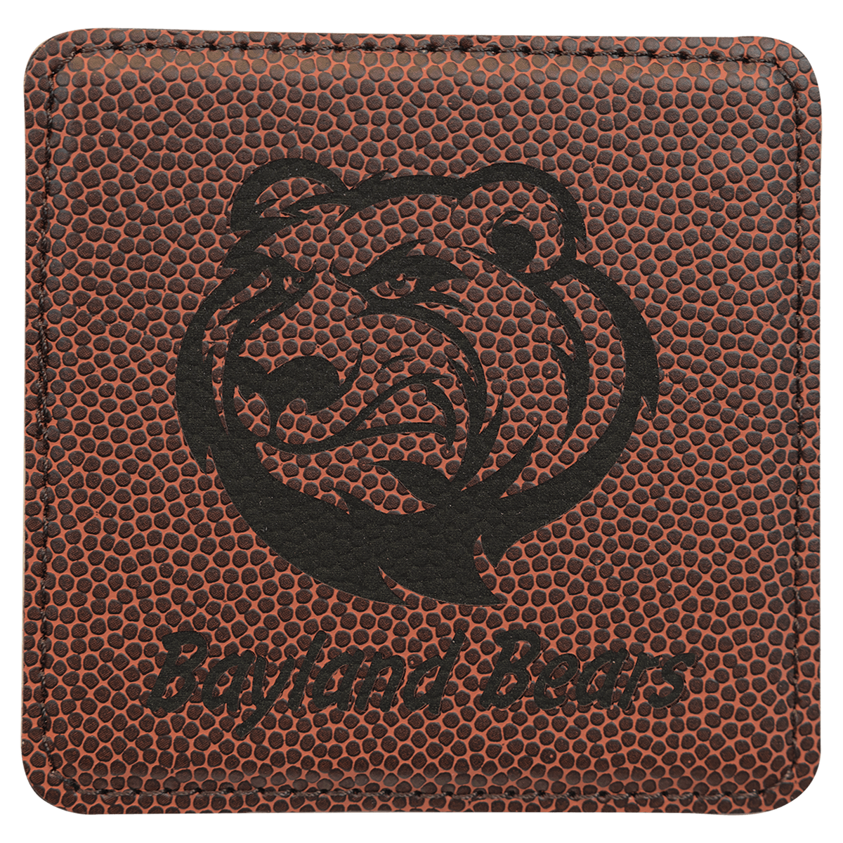 Football 4" x 4" Square Laserable Leatherette Coaster