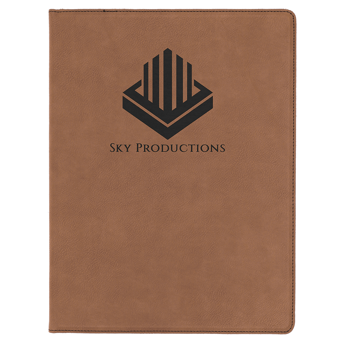 Dark Brown 9 1/2" x 12" Laserable Leatherette Portfolio with Notepad