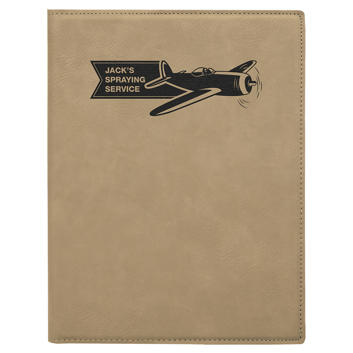 Light Brown 7" x 9" Laserable Leatherette Small Portfolio with Notepad
