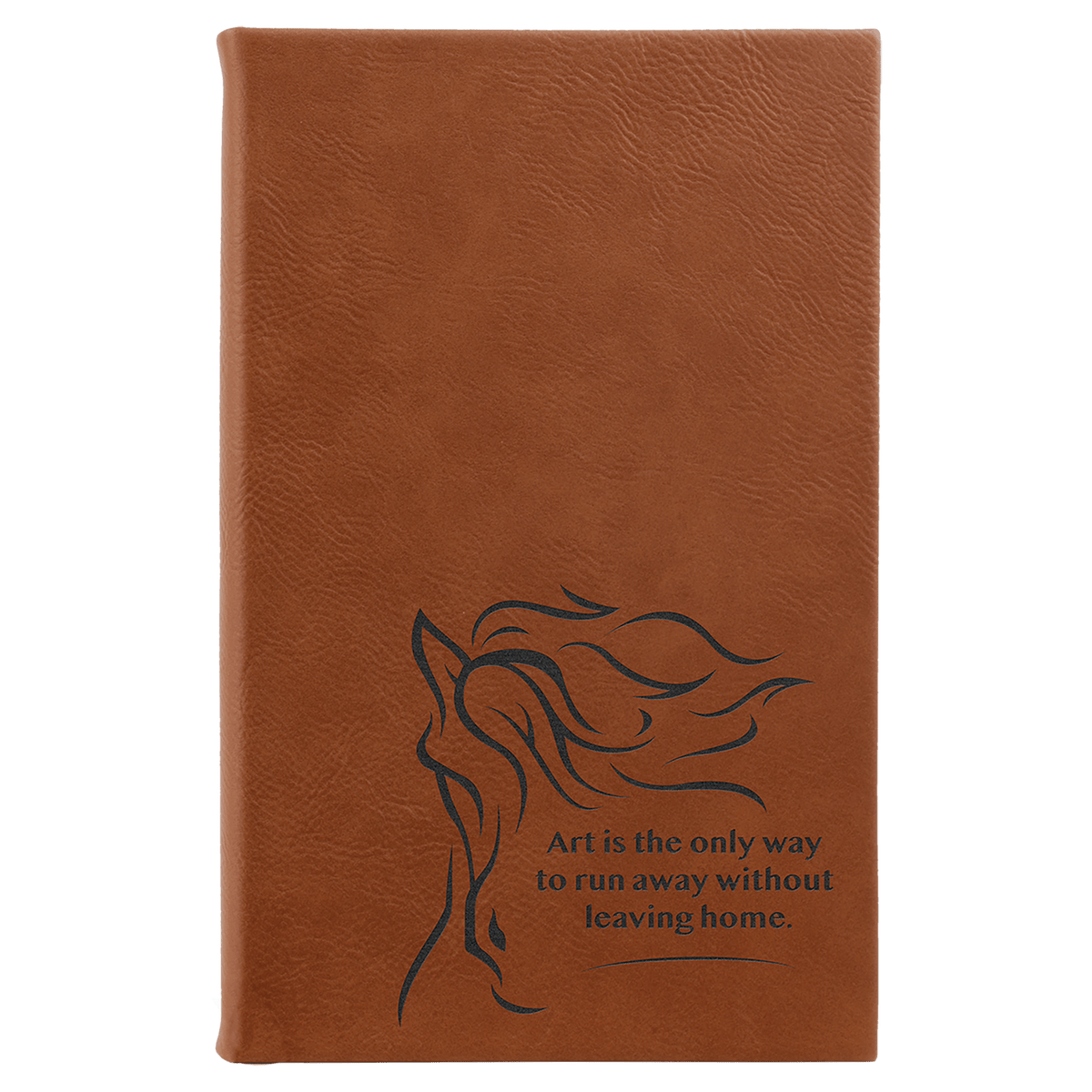 Rawhide 5 1/4" x 8 1/4" Laserable Leatherette Sketch Book with Unlined Notepad