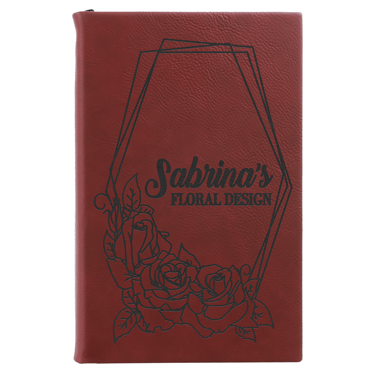 5 5 1/4" x 8 1/4" Laserable Leatherette Sketch Book with Unlined Notepad