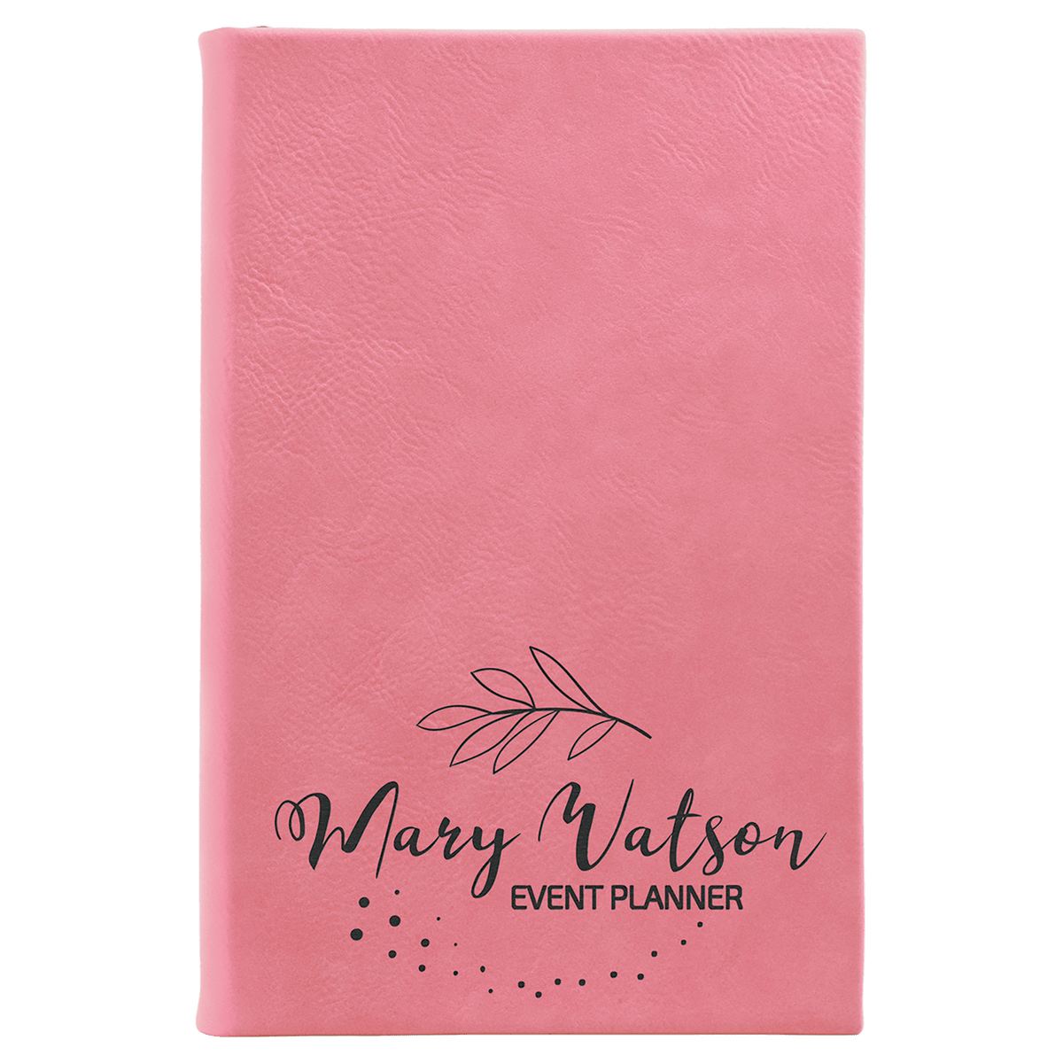 Pink 5 1/4" x 8 1/4" Laserable Leatherette Sketch Book with Unlined Notepad