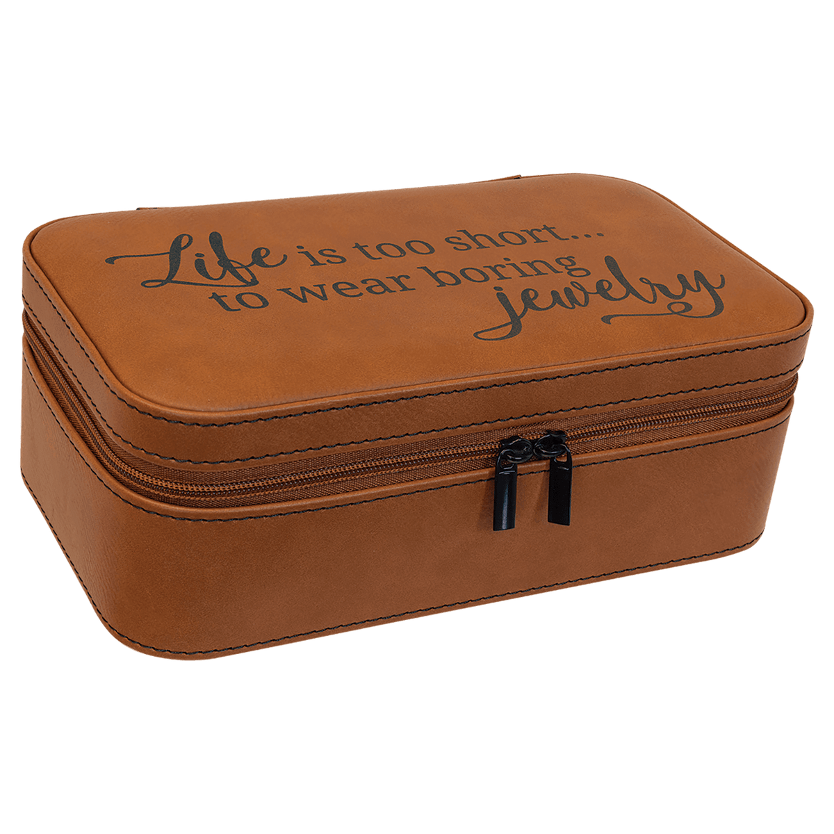 Rawhide 7 1/2" X 4 1/2" Laserable Leatherette Jewelry Box