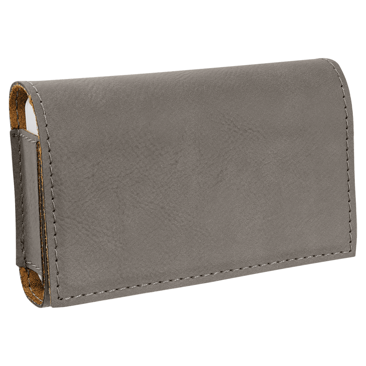 Gray 4 3/4" x 3 1/8" Laserable Leatherette Pill Box
