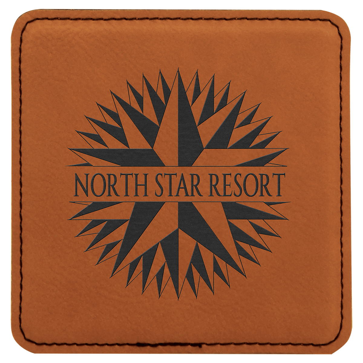 Rawhide 4" x 4" Square Laserable Leatherette Coaster