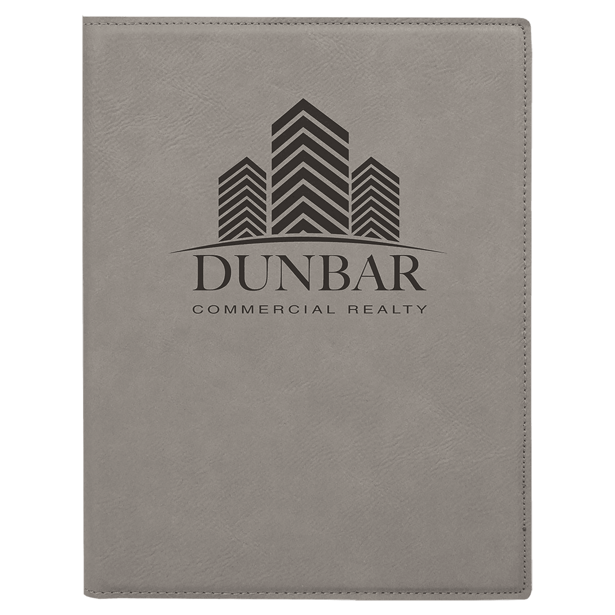 Gray 7" x 9" Laserable Leatherette Small Portfolio with Notepad