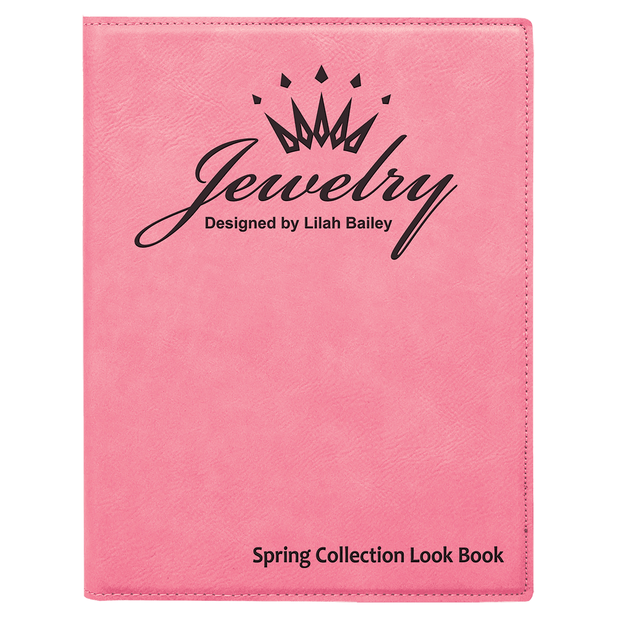 Pink 7" x 9" Laserable Leatherette Small Portfolio with Notepad