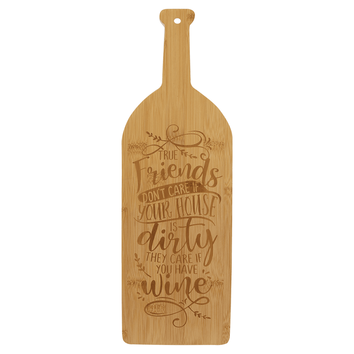 17" x 5 1/4" Bamboo Wine Bottle Cutting Board