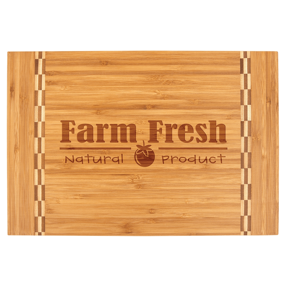 15" x 10 1/4" Bamboo Cutting Board with Butcher Block Inlay