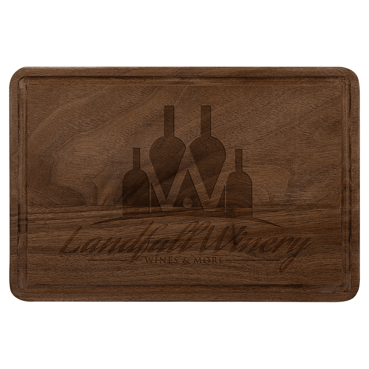 9" x 6" Walnut Cutting Board with Drip Ring