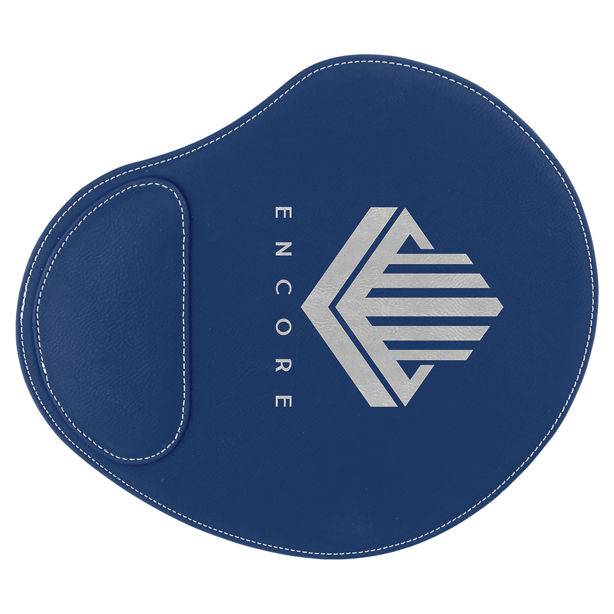 Blue/Silver 9" x 10 1/4" Laserable Leatherette Mouse Pad