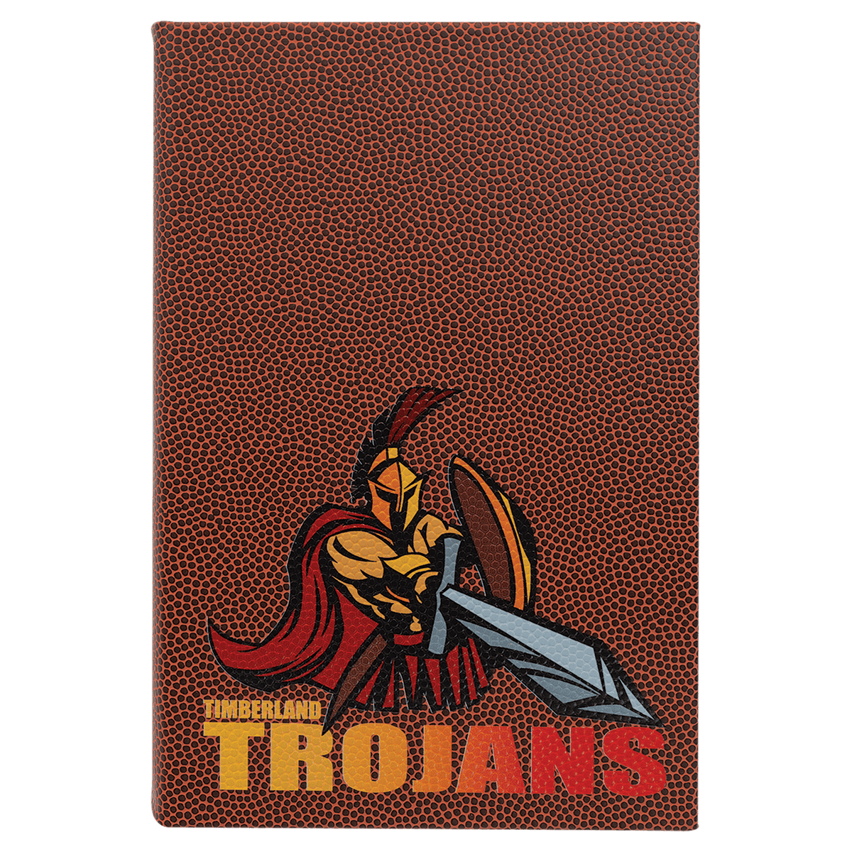 Football 5 1/4" x 8 1/4" Laserable Leatherette Journal with Lined Notepad