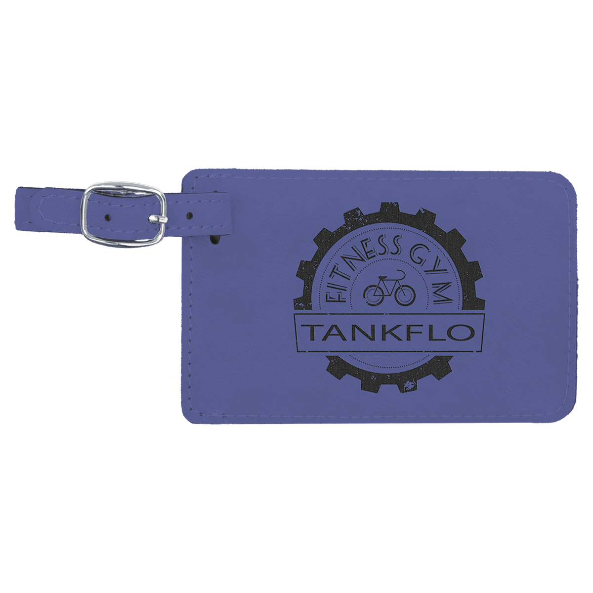 Purple 4 1/4" x 2 3/4" Laserable Leatherette Luggage Tag