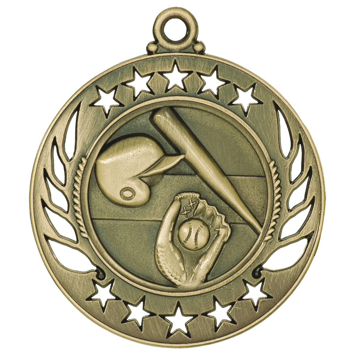 Antique Gold 2 1/4" Baseball/Softball Galaxy Medal