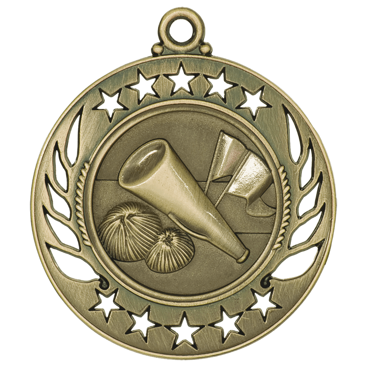Antique Gold 2 1/4" Cheer Galaxy Medal