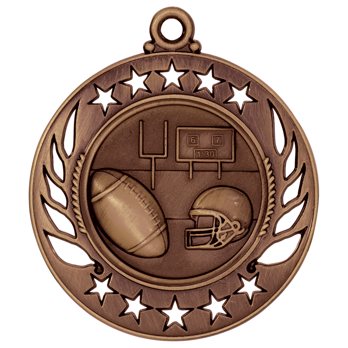 Antique Bronze 2 1/4" Football Galaxy Medal