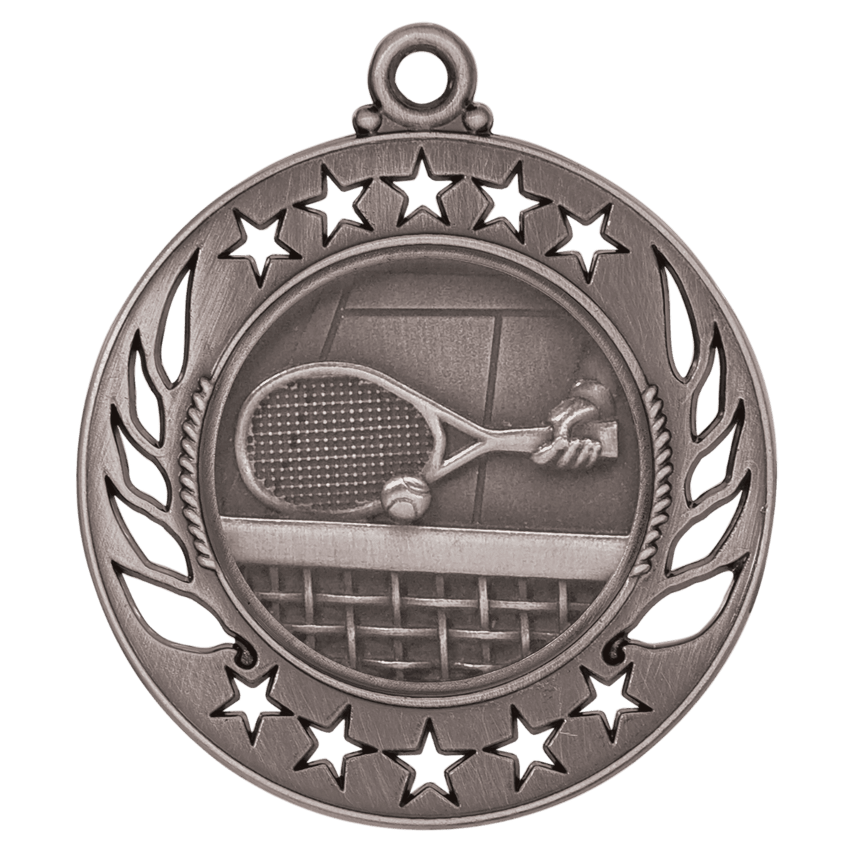 Antique Silver 2 1/4" Tennis Galaxy Medal