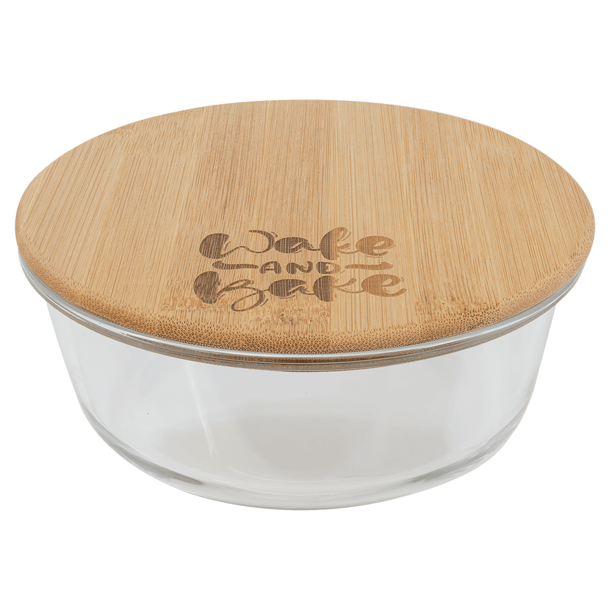 32 oz. Round Glass Container with Bamboo Lid