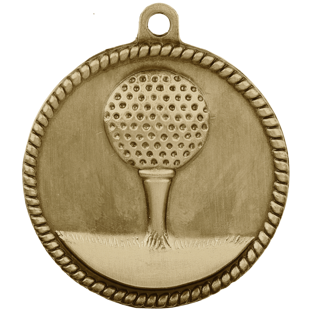 Antique Gold 2" Golf High Relief Medal