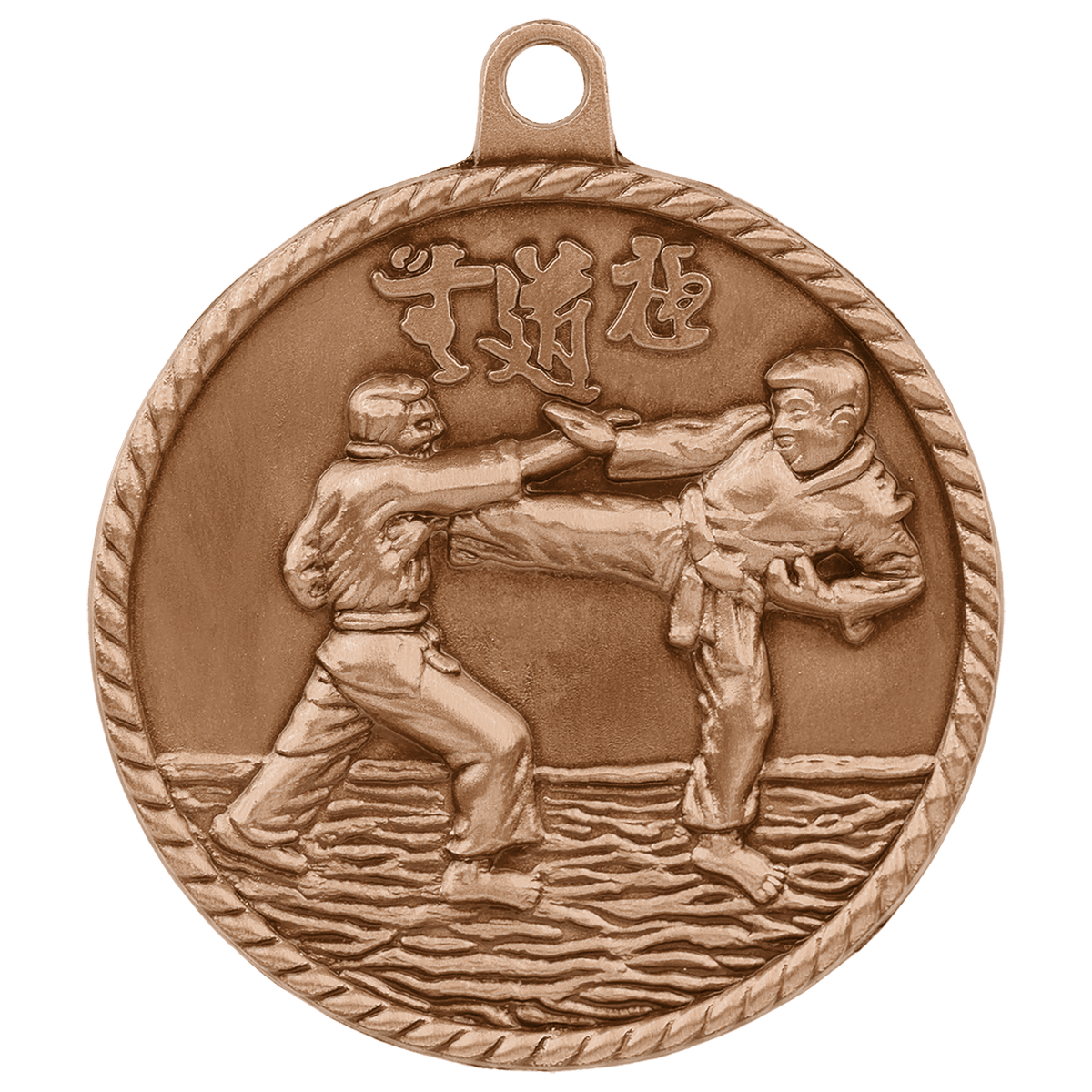 Antique Bronze 2" Martial Arts High Relief Medal