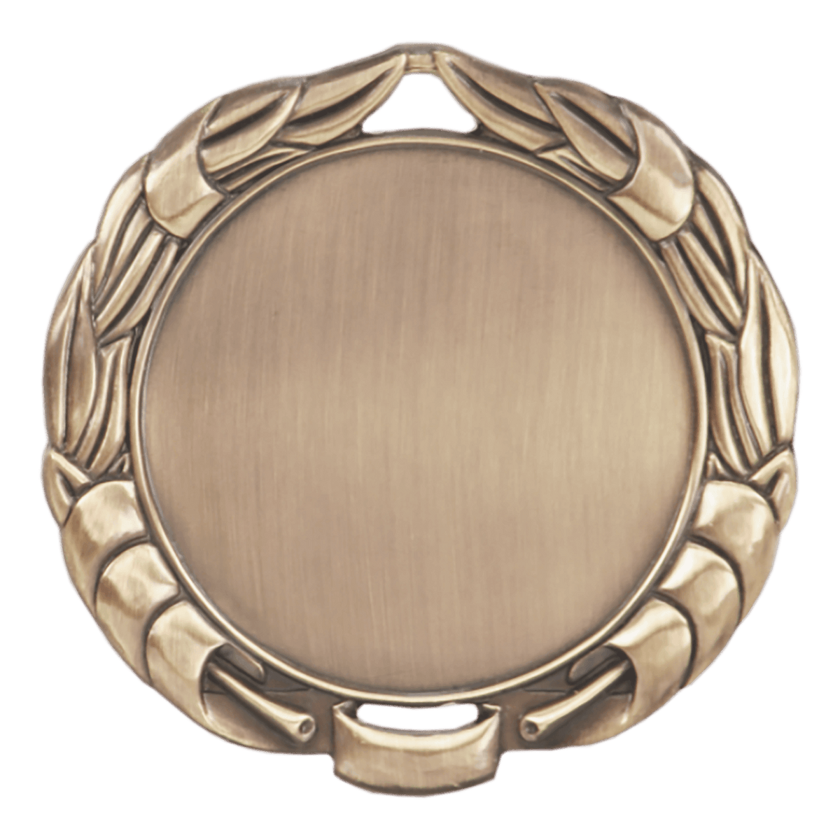 Antique Gold 2 3/4" Wreath 2" Insert Holder Medal (double sided)
