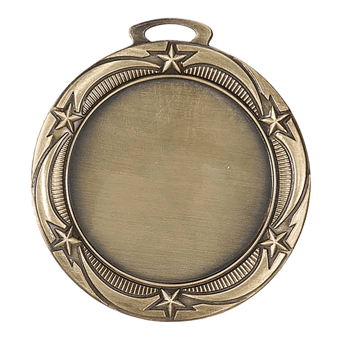 Antique Gold 2 3/4" Star 2" Insert Holder Medal