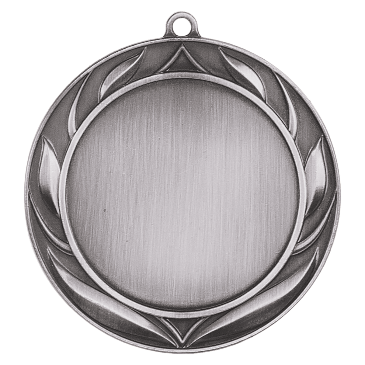 Antique Silver 2 3/4" Wreath 2" Insert Holder Medal