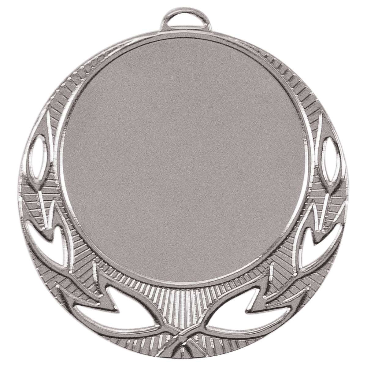 Bright Silver 2 3/4" Open Wreath 2" Insert Holder Medal