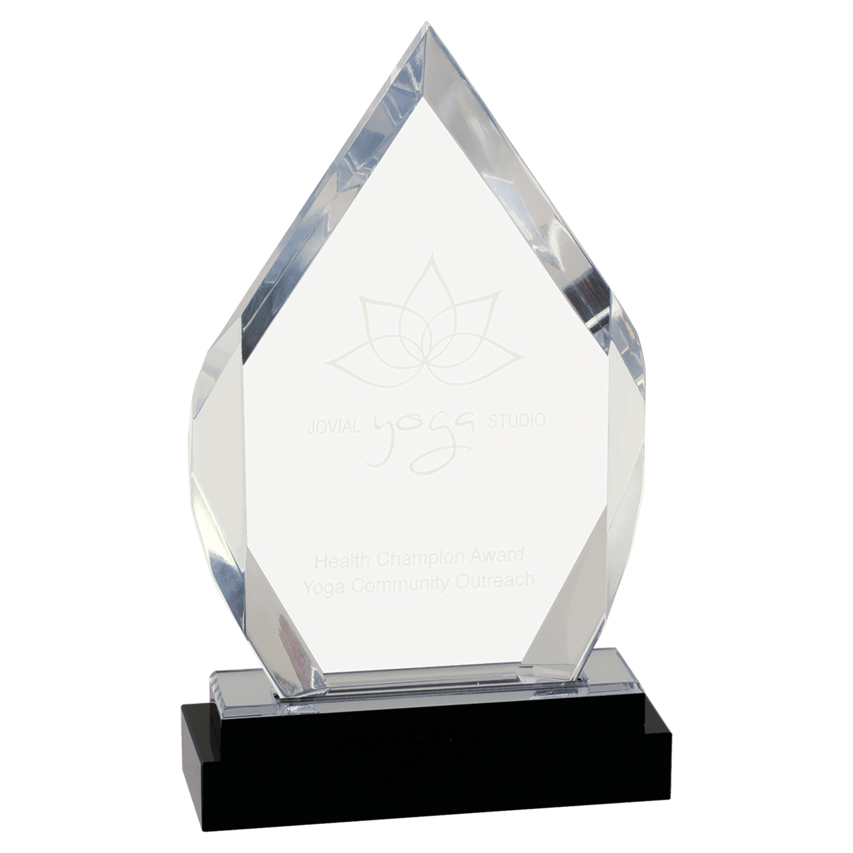 Silver 8" Fusion Diamond Impress Acrylic with Glass Base