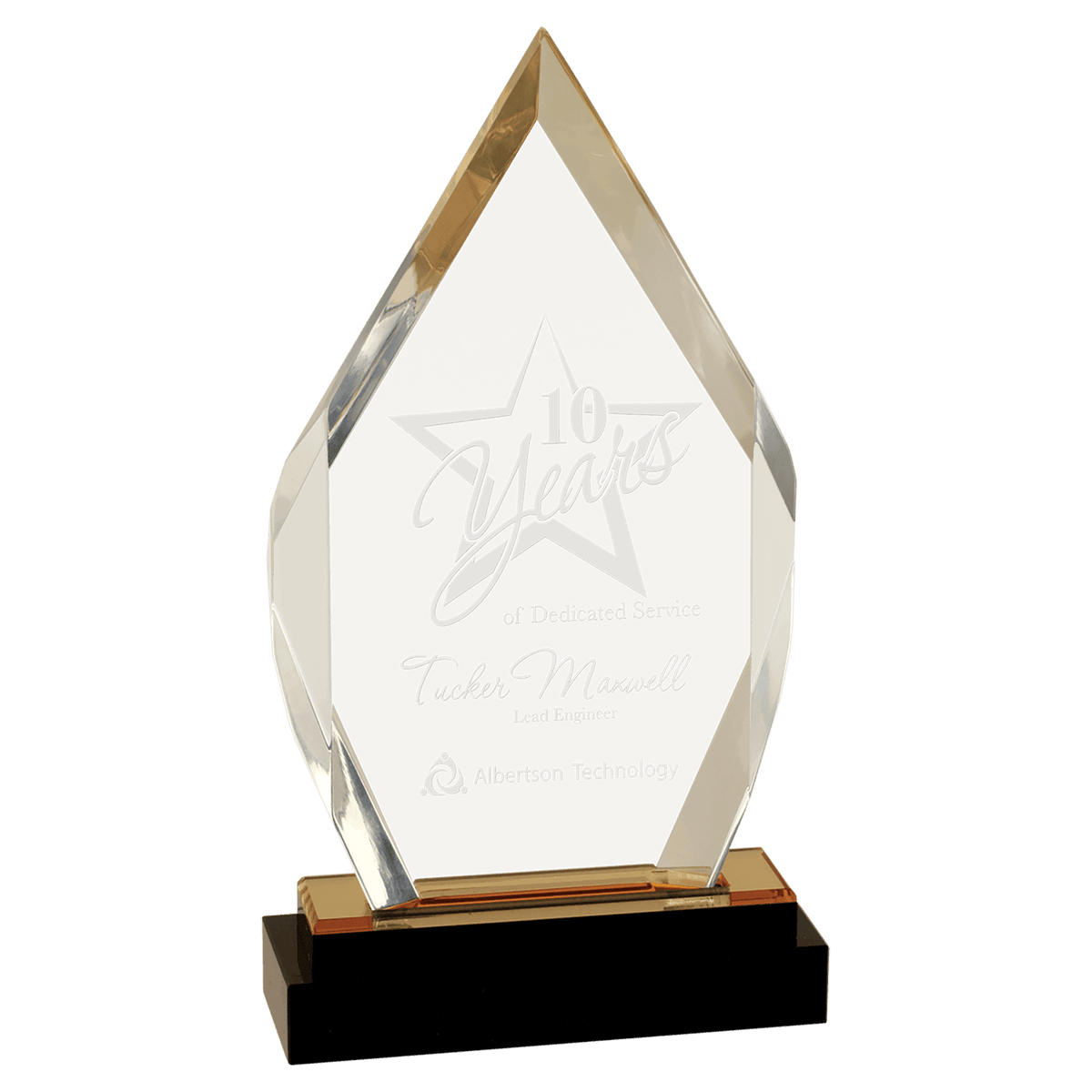 Gold 9" Fusion Diamond Impress Acrylic with Glass Base