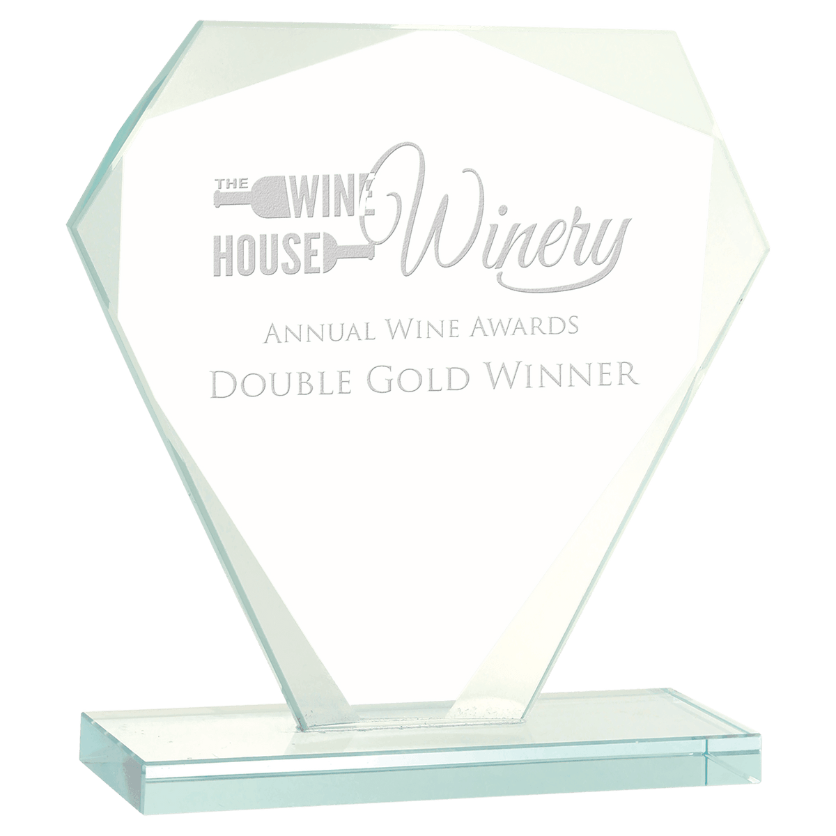 6 1/4" Cut Diamond Jade Glass Award