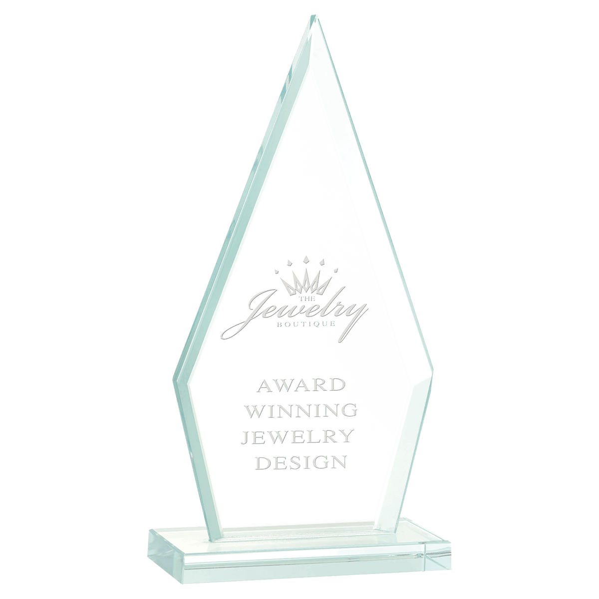 6 3/4" Triangle Jade Glass Award