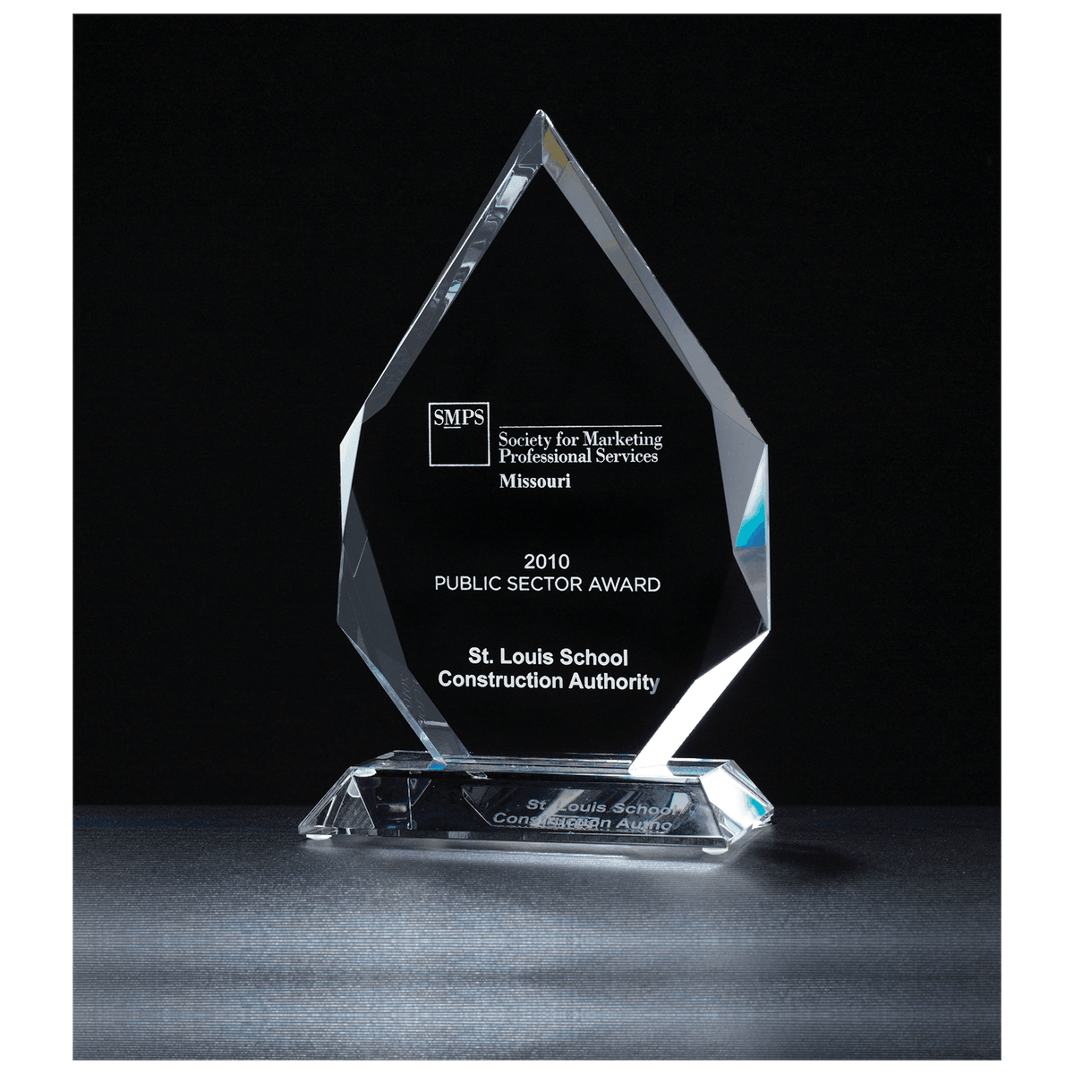 5 3/8" x 8 7/8" Flame Series Multi-Faceted Optical Crystal Award