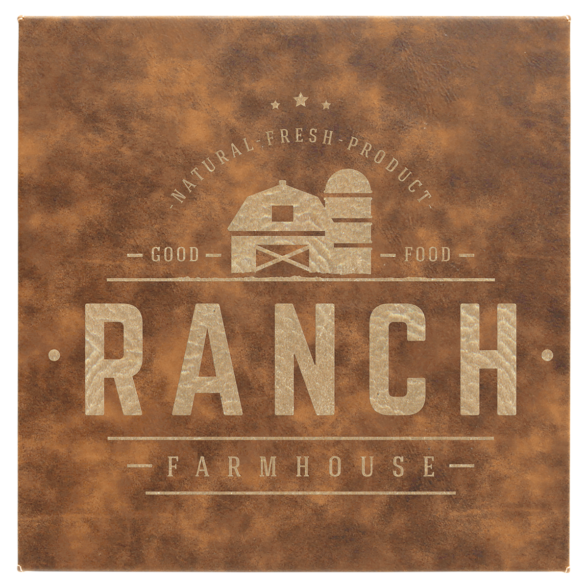 Rustic/Gold 10" x 10" Laserable Leatherette Wall Decor with Sawtooth Hanger