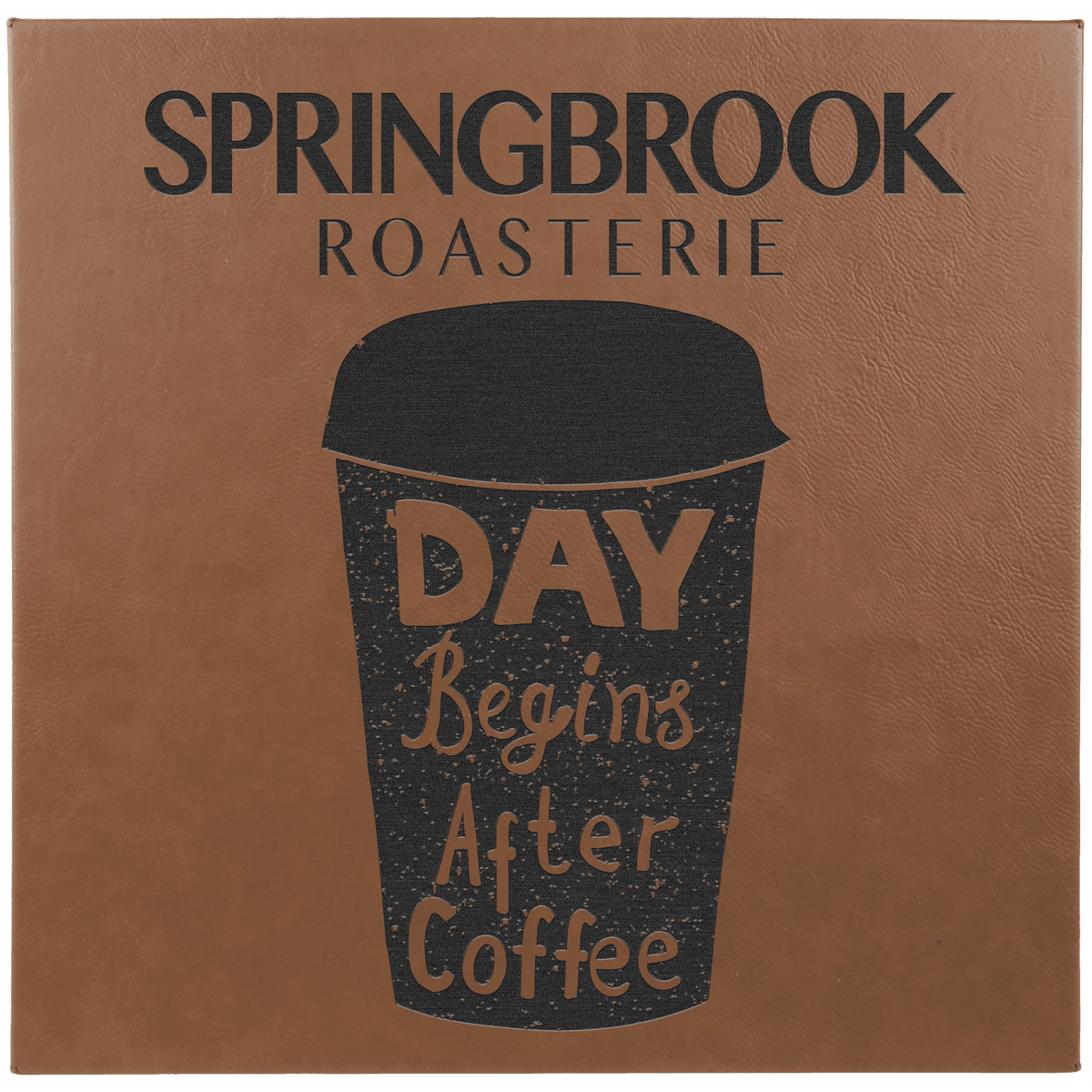 Dark Brown 14" x 14" Laserable Leatherette Wall Decor with Sawtooth Hanger
