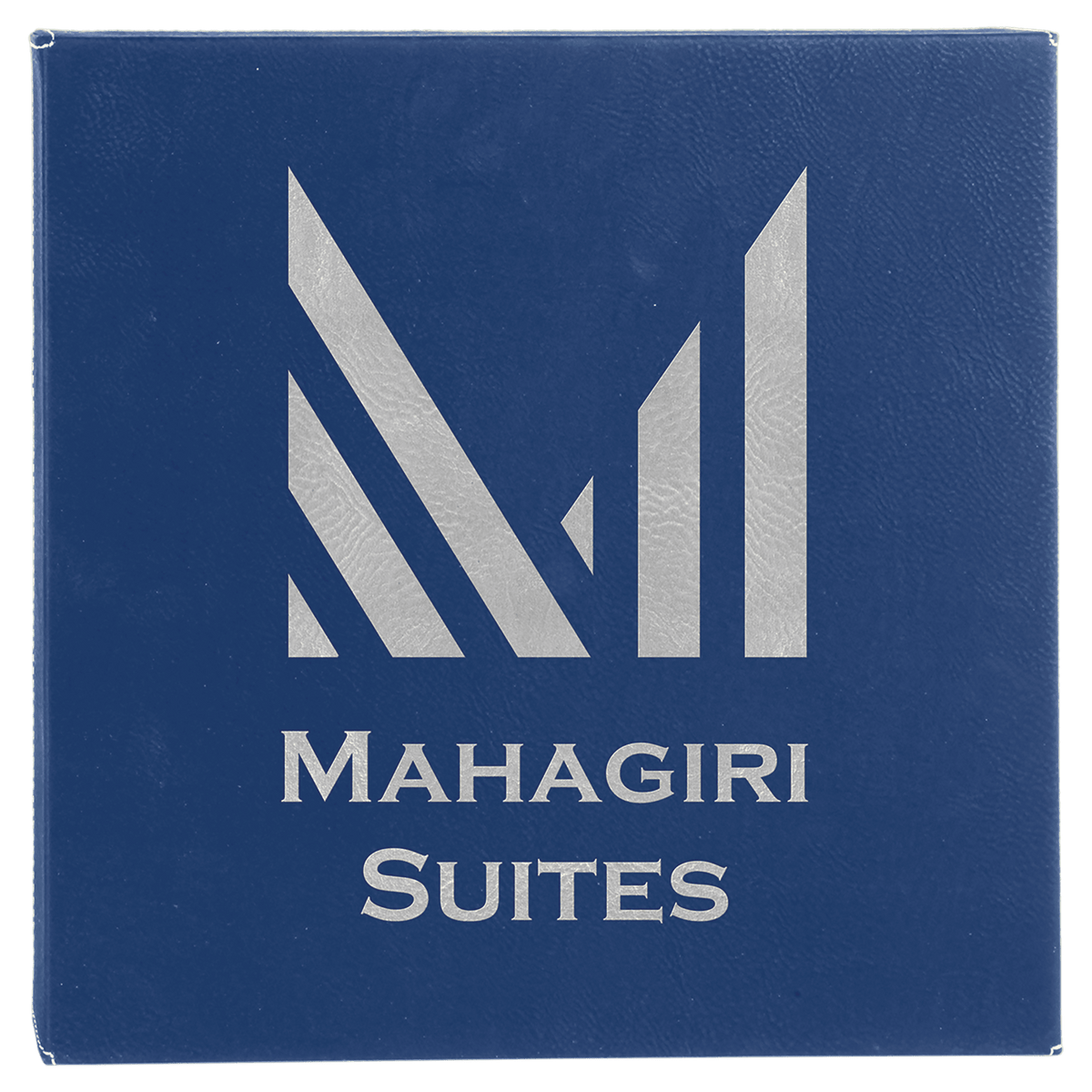 Blue/Silver 14" x 14" Laserable Leatherette Wall Decor with Sawtooth Hanger