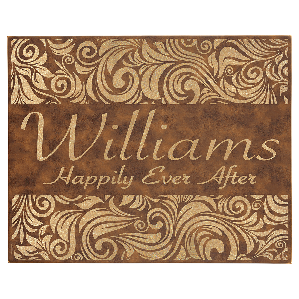Rustic/Gold 16" x 20" Laserable Leatherette Wall Decor with Sawtooth Hanger
