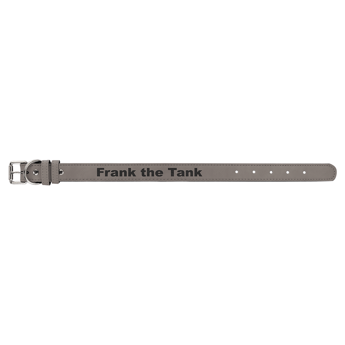 Gray Medium 19" x 1" Laserable Leatherette Dog Collar