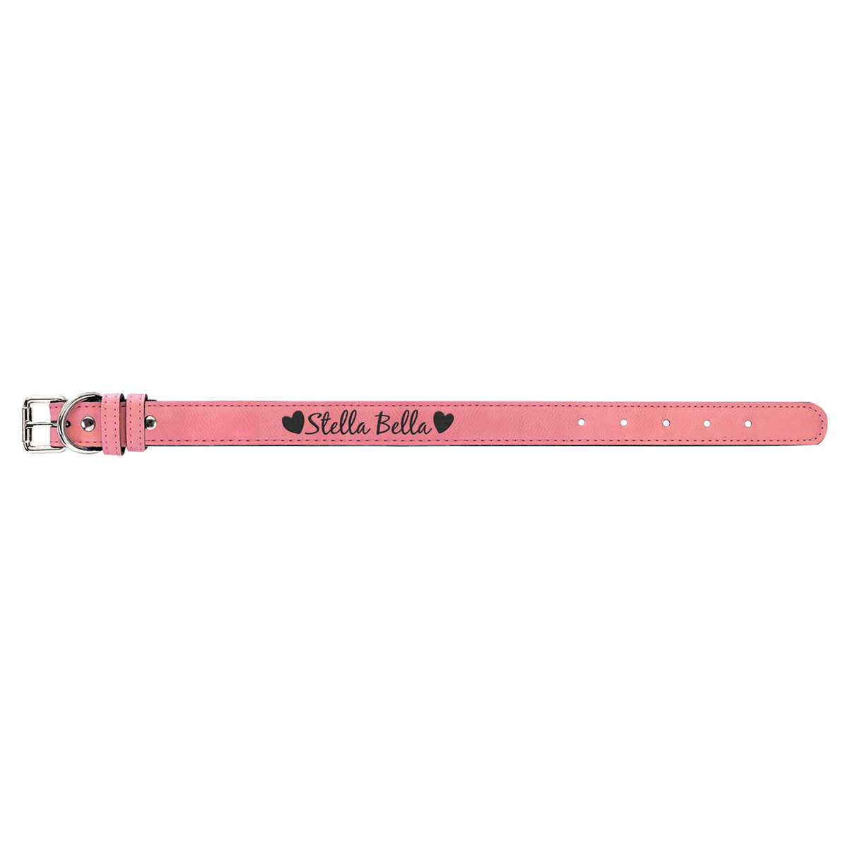 Pink Medium 19" x 1" Laserable Leatherette Dog Collar